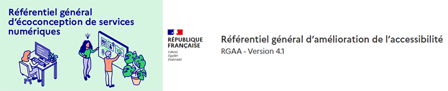 Logo Référentiel général d'écoconception de services numériques et Référenciel général d'amélioration de l'accessibilité